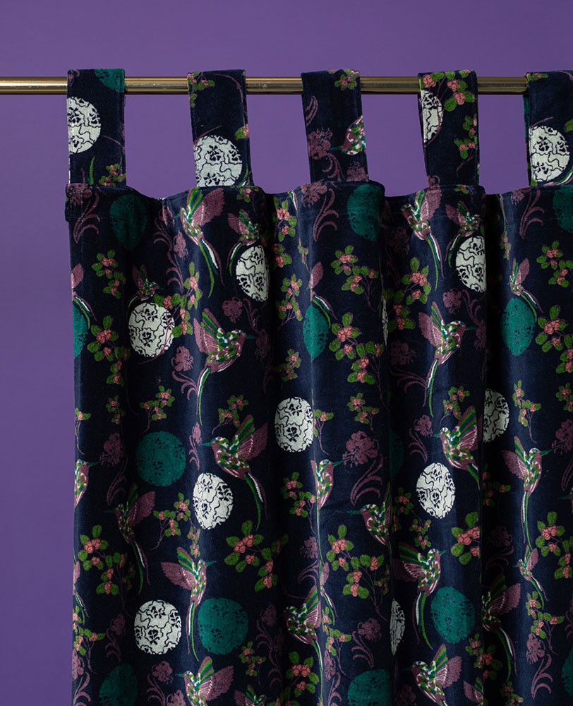 VELOURS CURTAIN  - Sintra navy