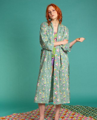 LONG DRESSING GOWN - Kobe Green - LONG 024