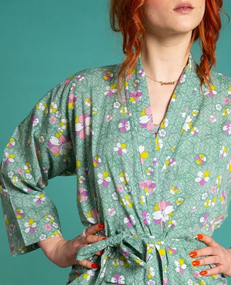 LONG DRESSING GOWN - Kobe Green - LONG 024