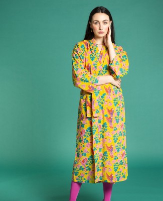 LONG DRESSING GOWN - Ancolie Yellow - LONG 029