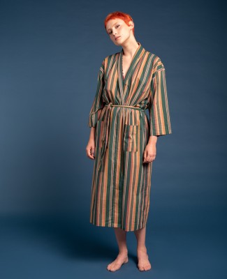 LONG DRESSING GOWN - Margate Dark Atlantic - LONG 040