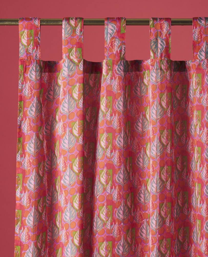 CURTAIN - Dotty Bright Coral - RID 203