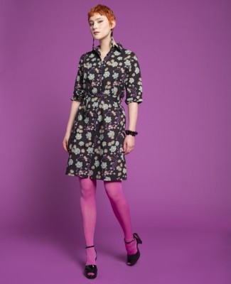 BARI DRESS (Size 1) - Blossom Black - BARI 020