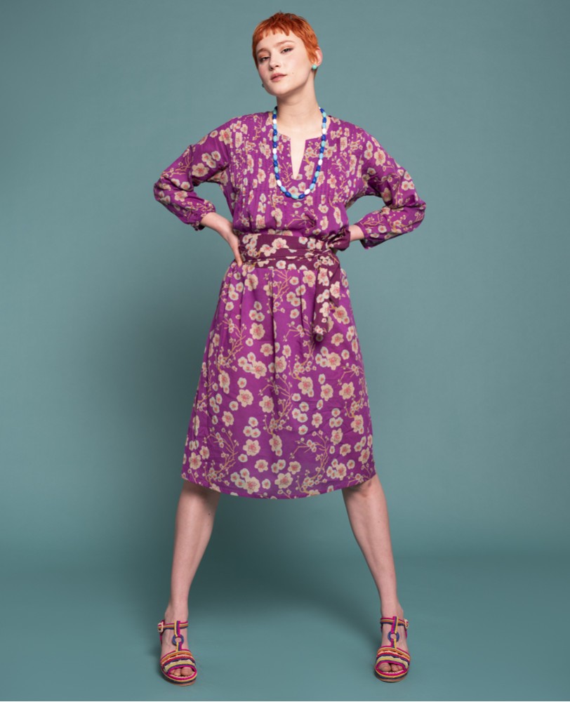 LONG CAPI DRESS - Blossom Purple - CAPIL 067
