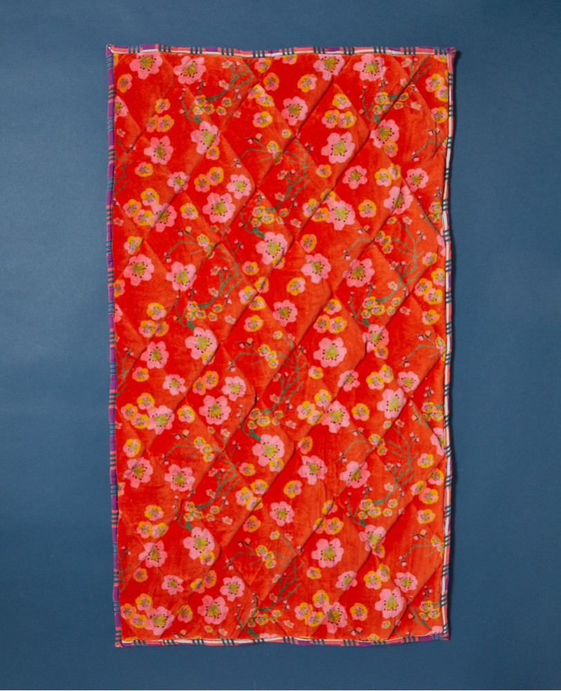 SMALL QUILTED RUG - Velvet Blossom Orange - PET 002