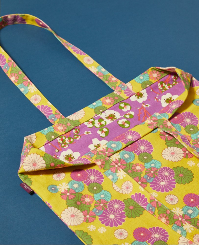 BIG TOTE BAG - Mellow Gold (lining blossom purple) - BIGTOTE 009