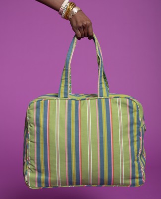 SAC WEEK END EN TOILE - Margate Green (lining ziggy green) - WEBAG 008