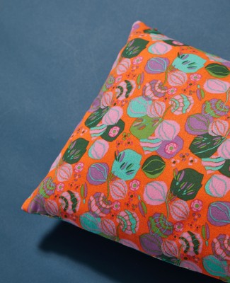 COUSSIN RECT. - Bi-face Bloom Orange / Blossom Blue - COU S 003