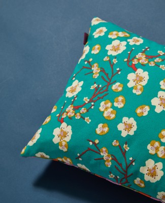 CUSHION RECT. - Bloom Orange (lining blossom blue) - COU S 003