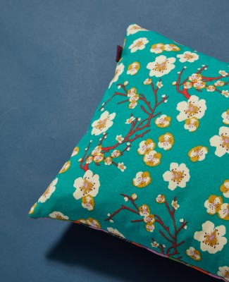 COUSSIN RECT. - Bi-face Bloom Orange / Blossom Blue - COU S 003