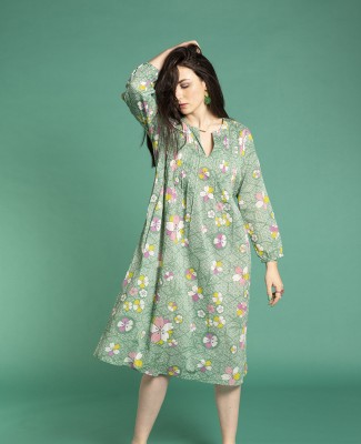 LONG CAPI DRESS - Kobe Green - CAPI L057