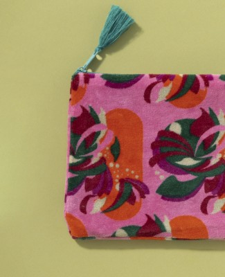 TROUSSE AVION - Velours Split Pink Orange - AVIL 098