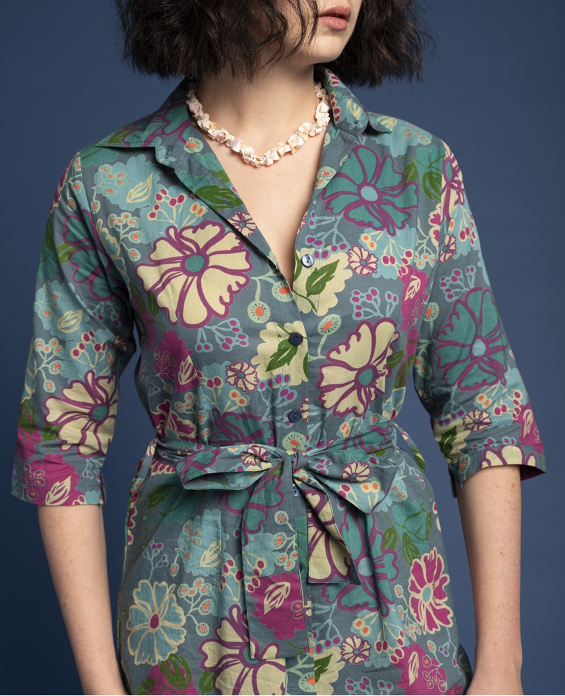 ROBE BARI LONGUE (Taille 2) - Cosmos Teal - BARIL 022