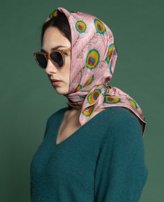 CARRE SOIE - Peacock...