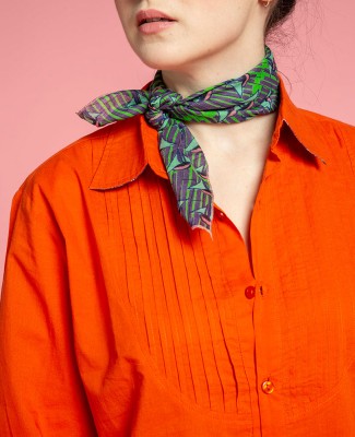 VOILE SQUARE SCARF - Bato Vibrant Green