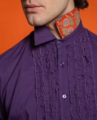 CHEMISE PLASTRON - Plain Purple (M) - CHE 103